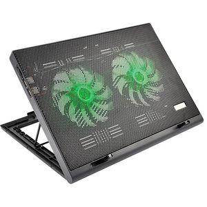 Suporte Para Notebook 9" ate 17" Pol. Warrior AC267 Com 2 Coolers Preto