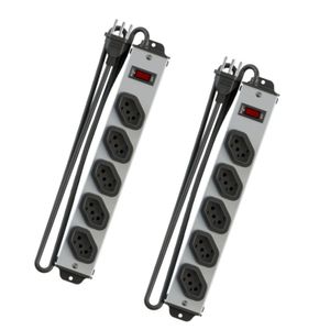 Kit 2 Filtro De Linha Qualitronix 5 Tomadas Bivolt Metalico QFLM5