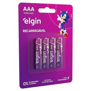 Pilha Recarregavel Elgin Blister 4 Unidades AAA-1000