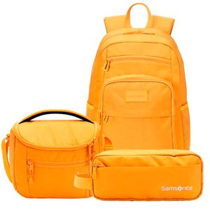 Kit Mochila Hammer Samsonite Mostarda + Lancheira Termica Samsonite Mostarda + Estojo Samsonite Mostarda