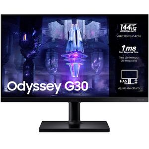 Monitor Gamer Samsung Odyssey G3 24" FHD, 144Hz, 1ms, HDMI e DP, FreeSync Premium, Ajuste de Altura, VESA, Preto - LS24BG300ELMZD