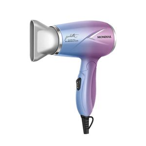 Secador de Cabelo By Juliette Mondial, Bivolt Cabo Dobravel, SCT-JU-03, Azul/Rosa